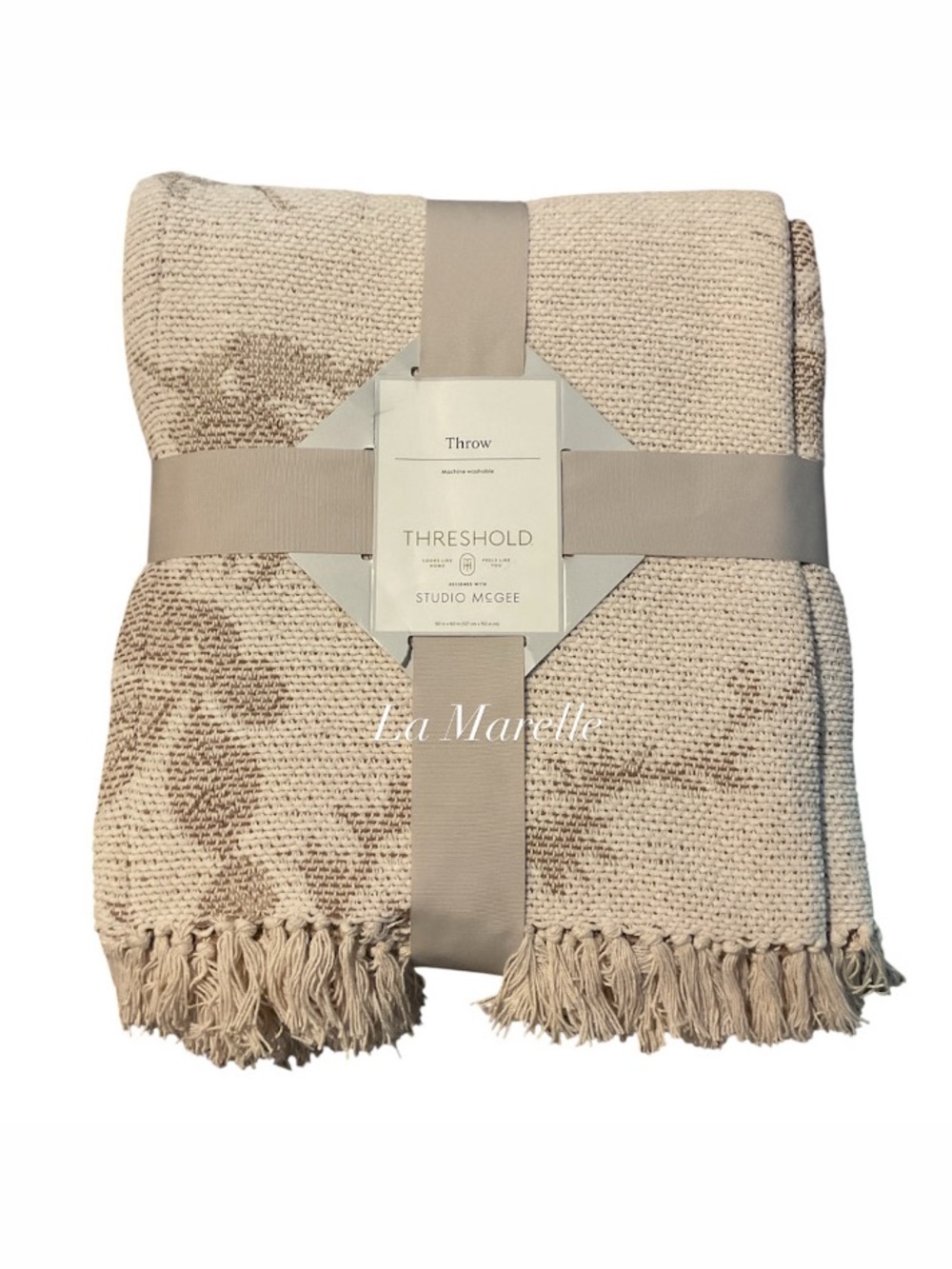Woven Floral and Leaves Pattern Throw with Fringe - Threshold with Studio McGee - Picture 4 of 4
